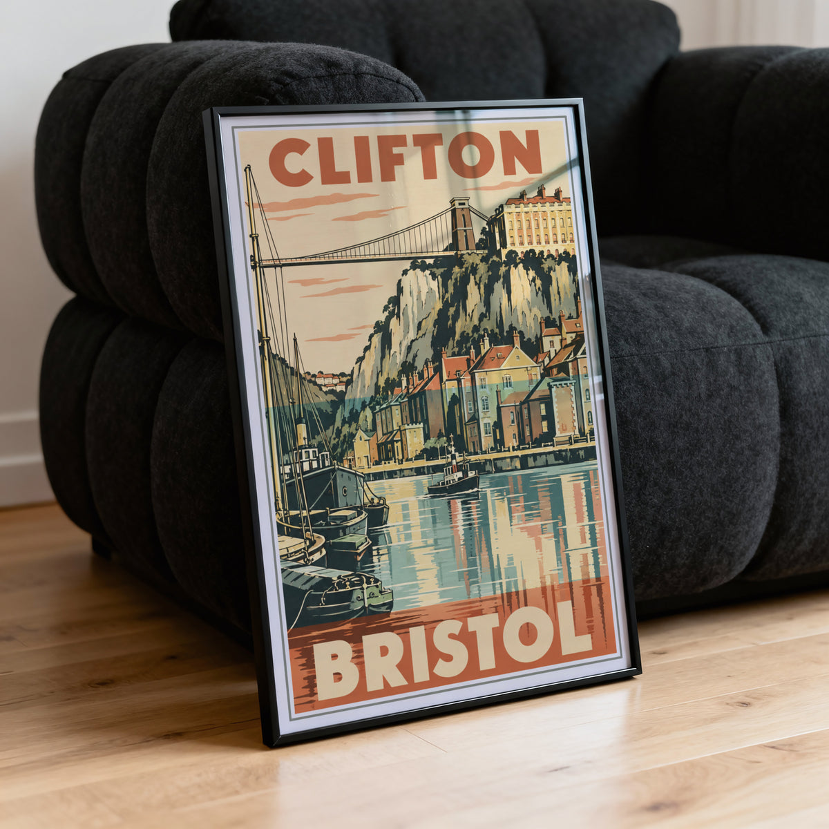 Vintage Clifton Bristol Poster, Suspension Bridge Wall Art