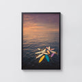Vintage Surf Print, Sunset Longboards Poster, Wall Art