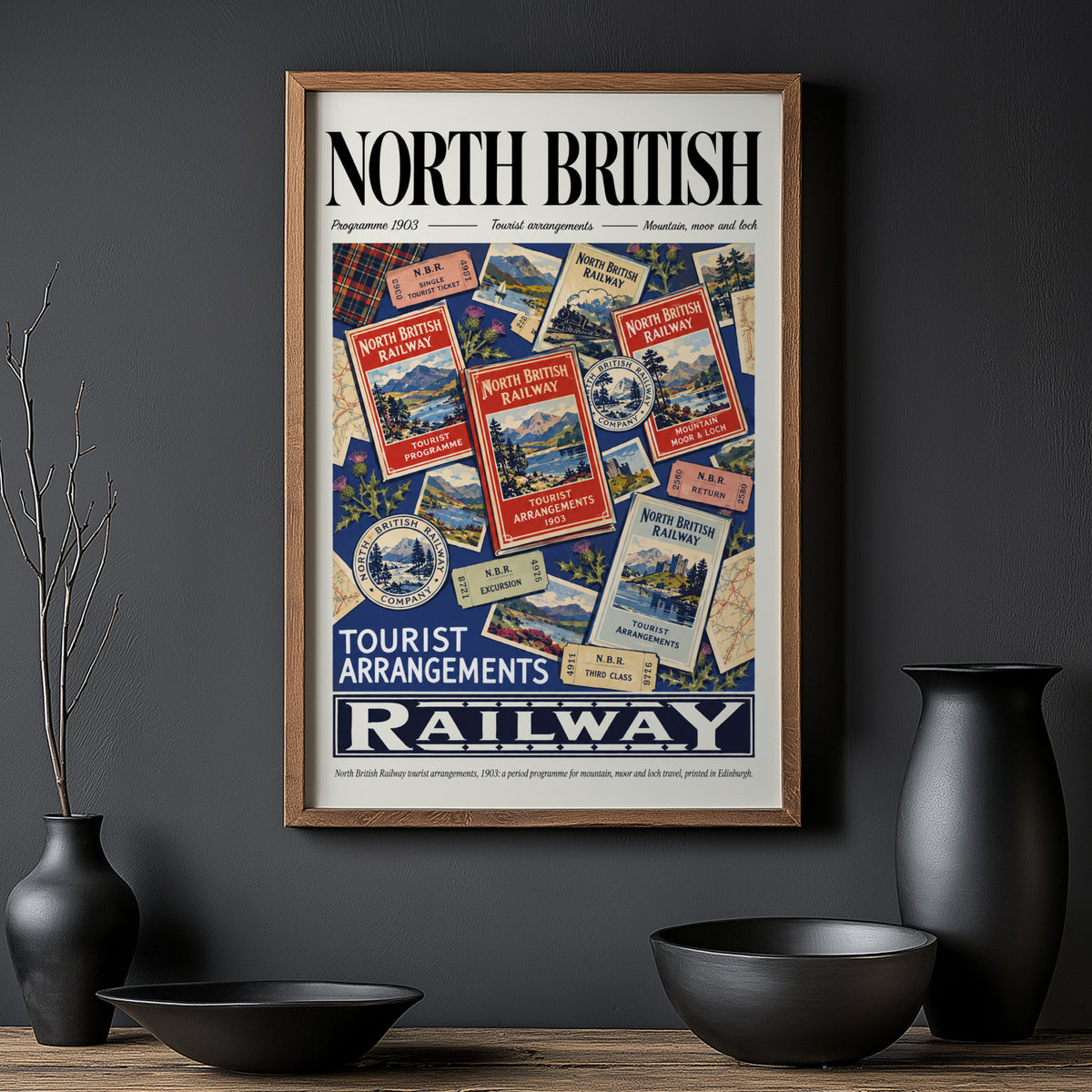 Vintage North British Railway Poster, Scotland Wall Art