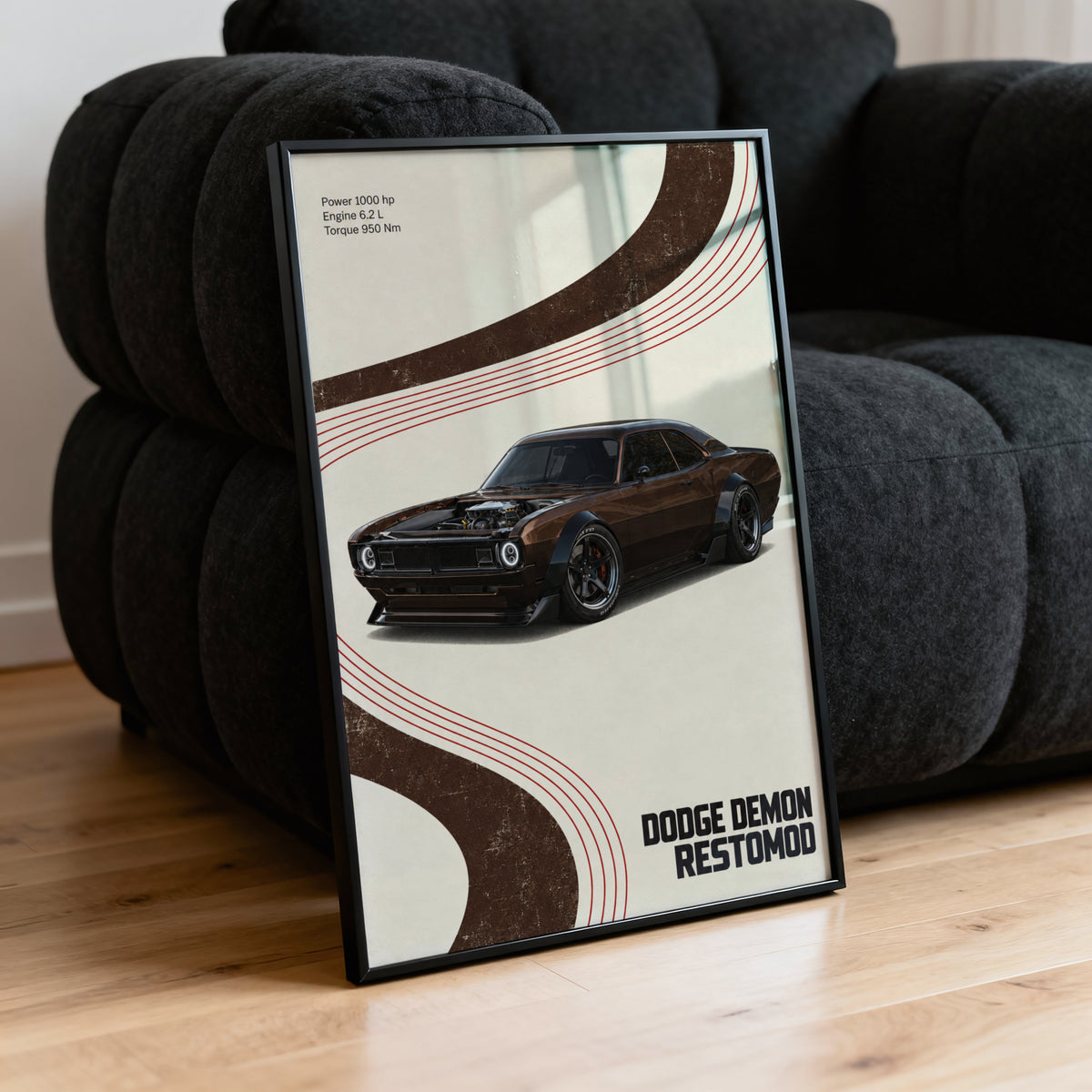 Vintage Dodge Demon Restomod Print and Poster, Car Art