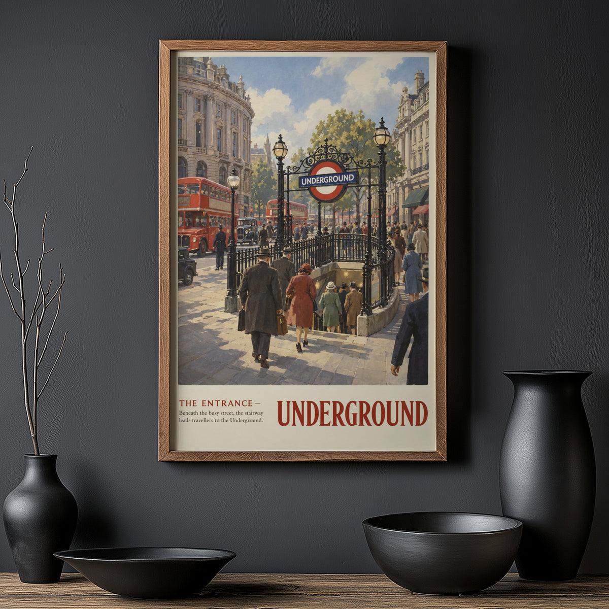 Vintage London Underground Poster, Street Wall Art Print
