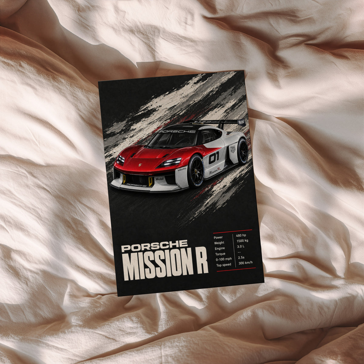 Vintage Porsche Mission R Print, Car Wall Art