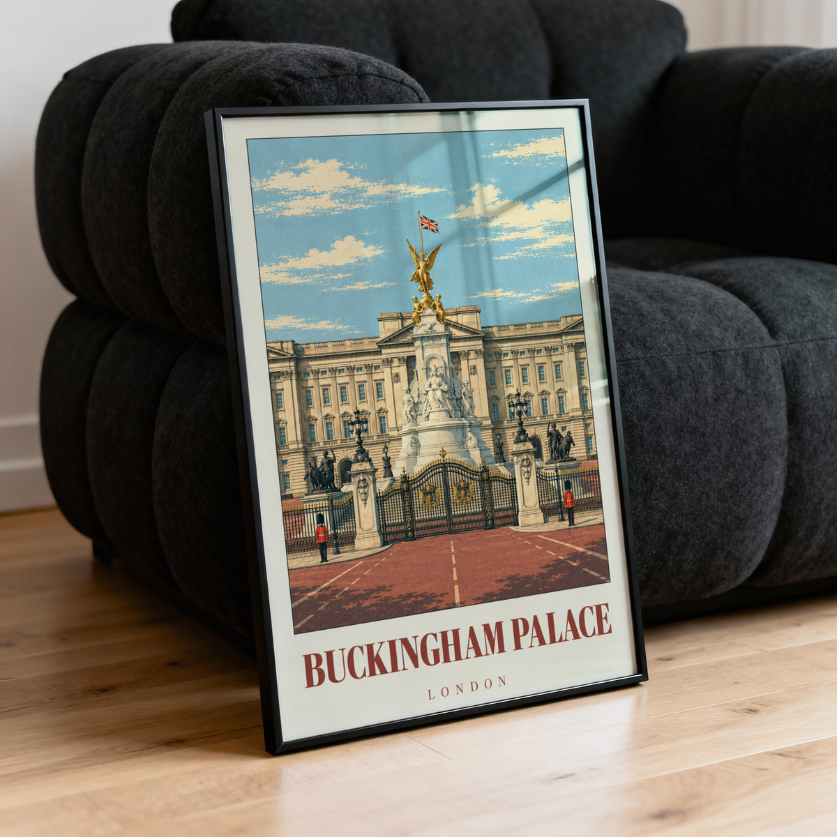 Vintage Buckingham Palace Poster, London Wall Art Print