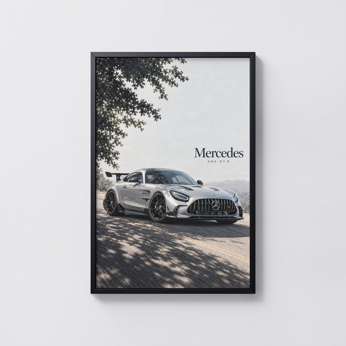 Vintage Mercedes AMG GT R Print, Car Wall Art