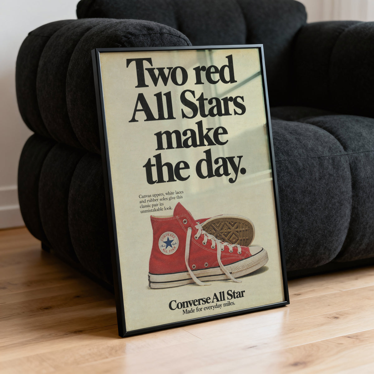 Vintage Red Sneaker Poster, Retro Advert Wall Art, Print