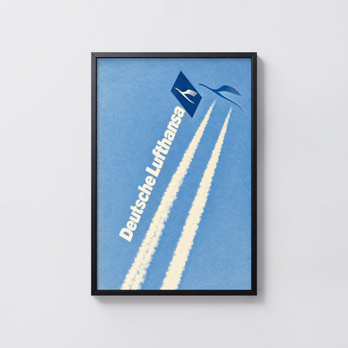 Vintage Lufthansa Poster, Aviation Wall Art, Airline Print