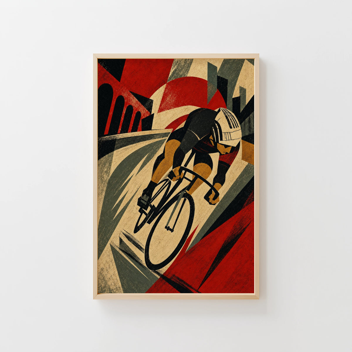 Vintage Cyclist Poster, Art Deco Wall Art, Cycling Print