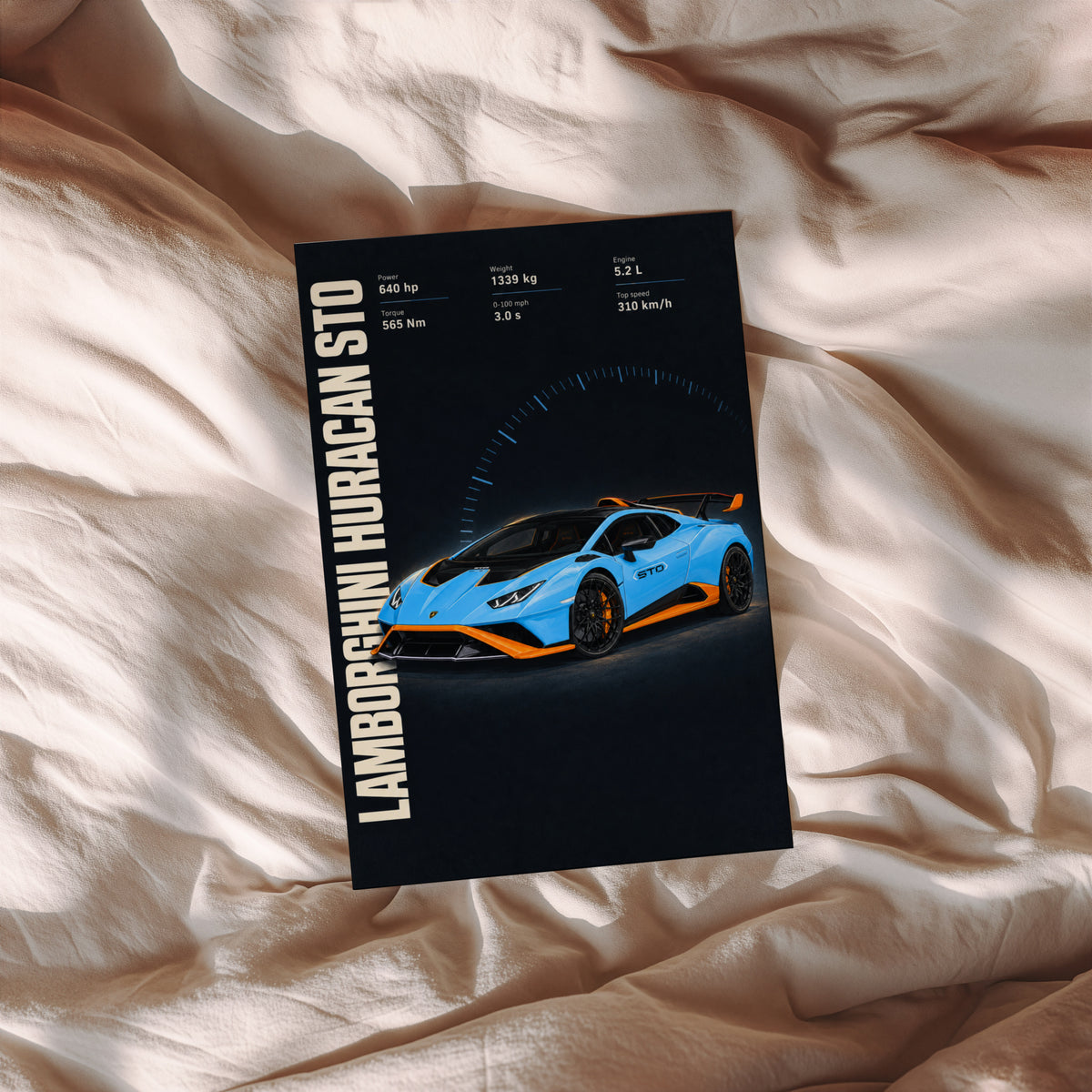 Vintage Lamborghini Huracan STO Print, Supercar