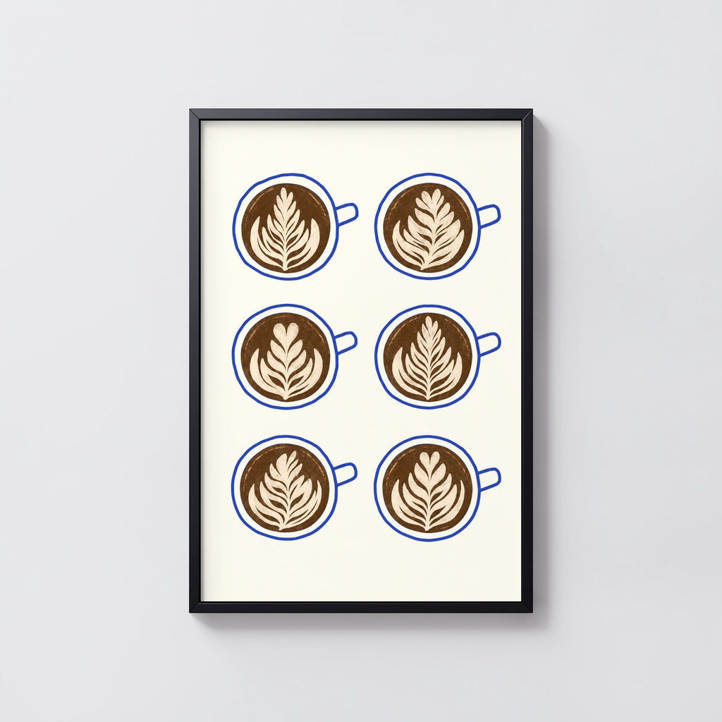 Vintage Coffee Print and Poster, Latte Art Wall Art