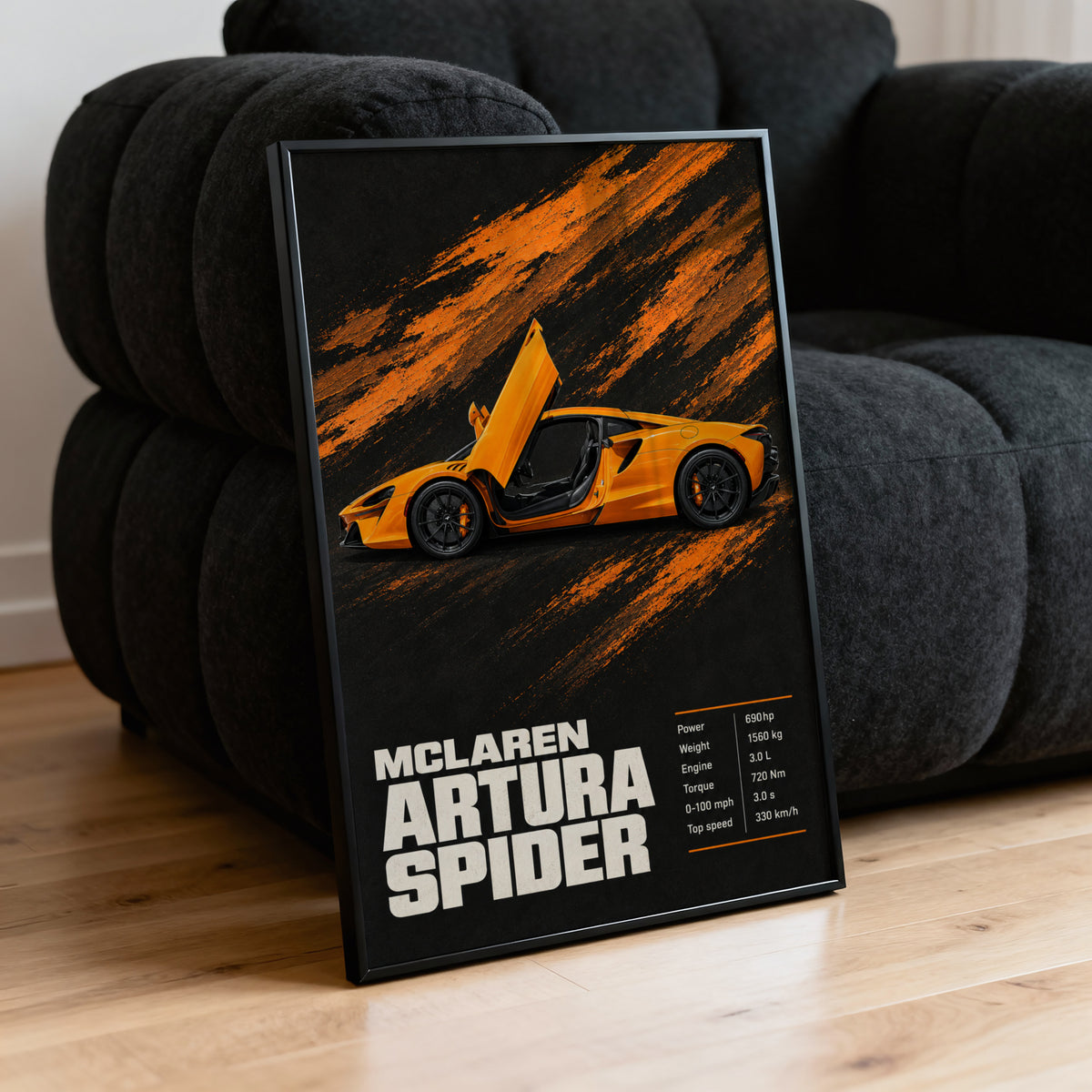 Vintage McLaren Artura Spider Print, Car Wall Art