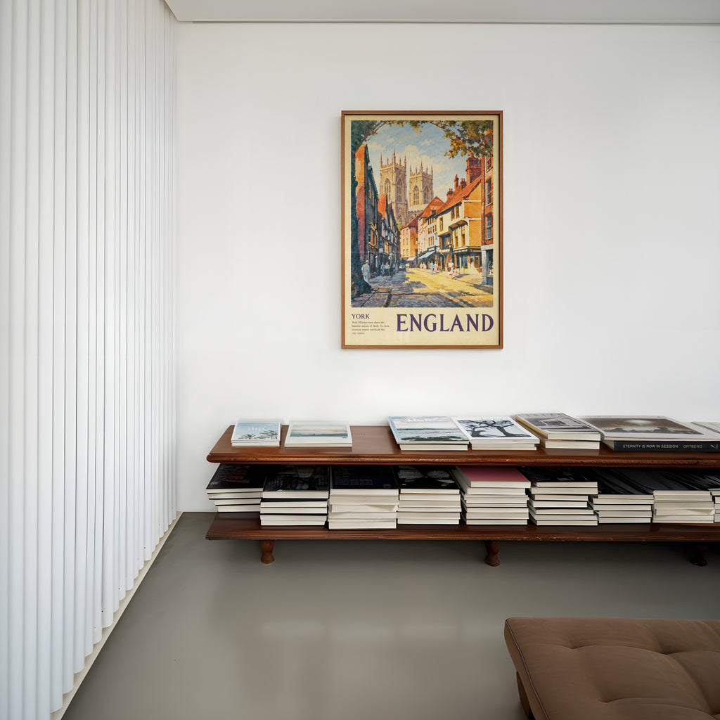 Vintage York Minster Poster, England Wall Art, Print
