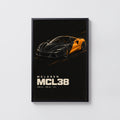 Vintage McLaren MCL38 Print, Supercar Wall Art