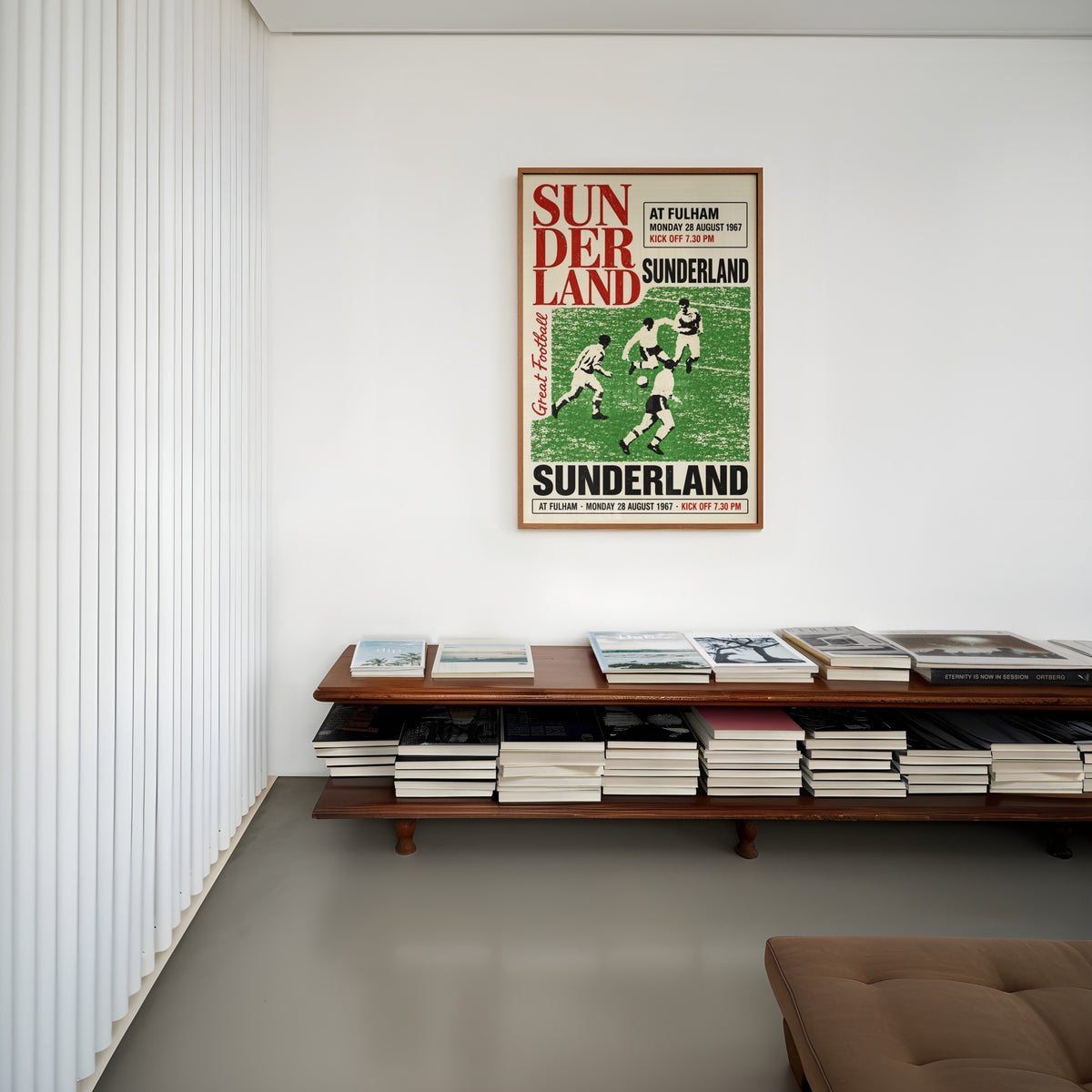 Vintage Sunderland Football Poster, Fulham 1967 Print