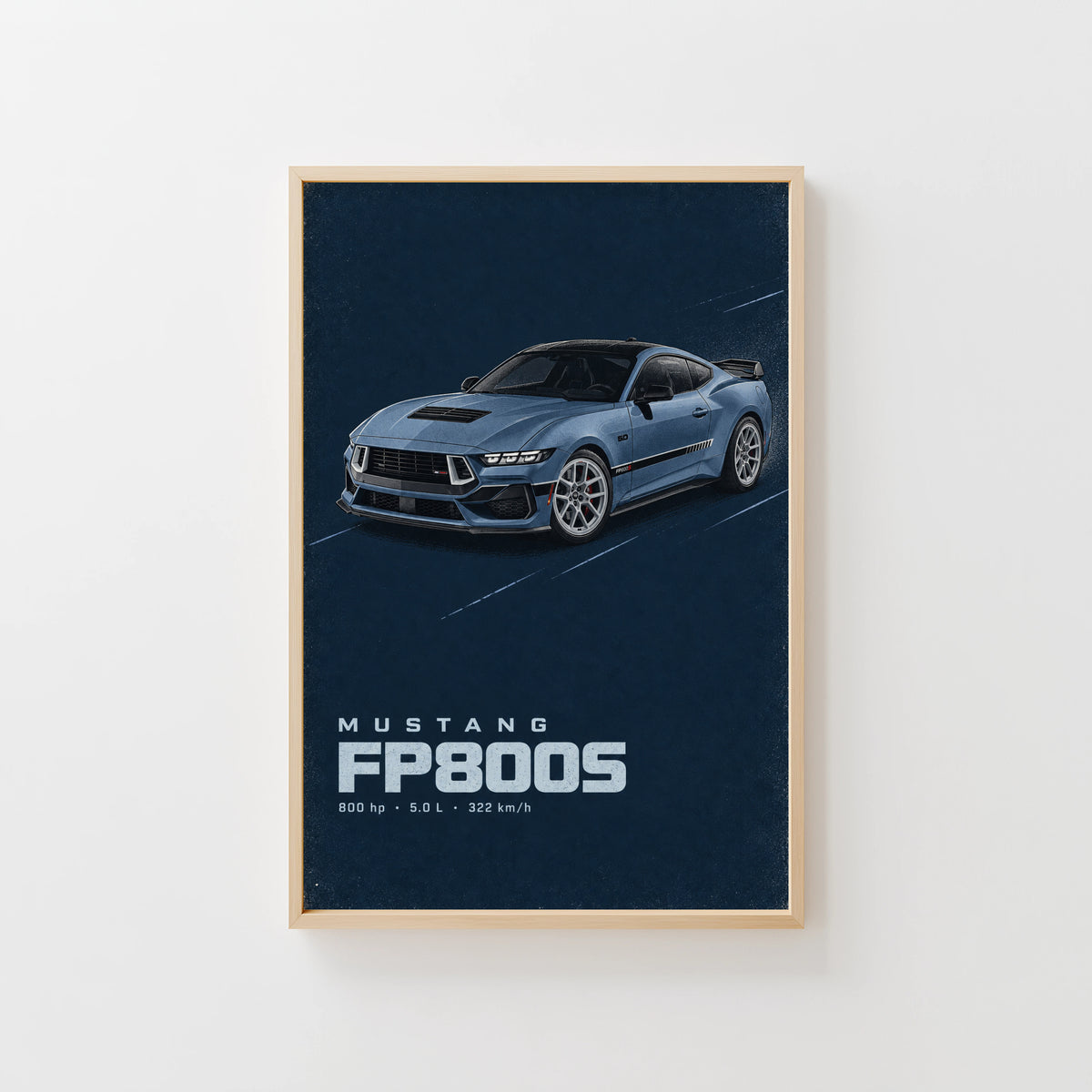Vintage Mustang FP800S Car Print, Muscle Car Art