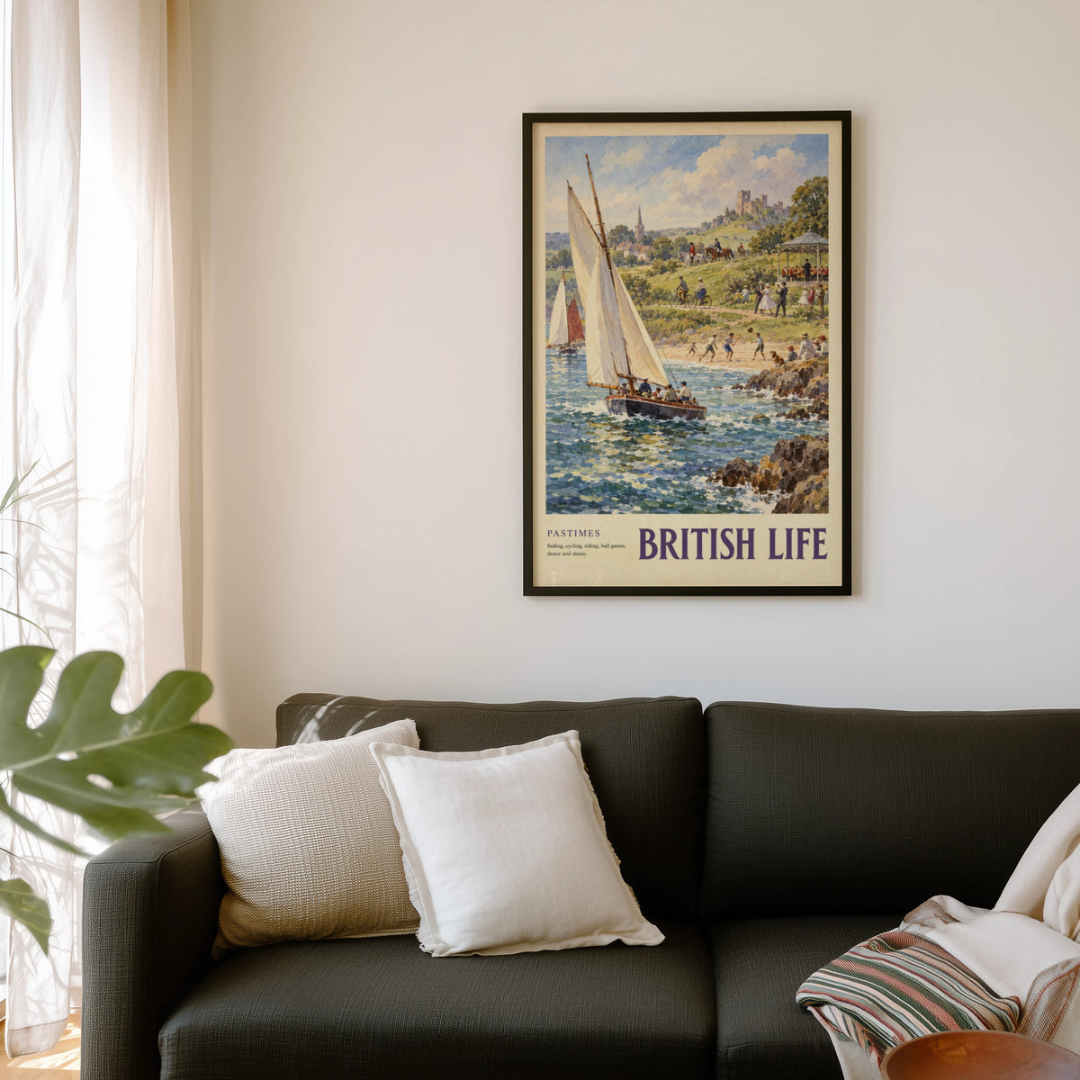 Vintage British Life Poster, Seaside Sailing Wall Art Print