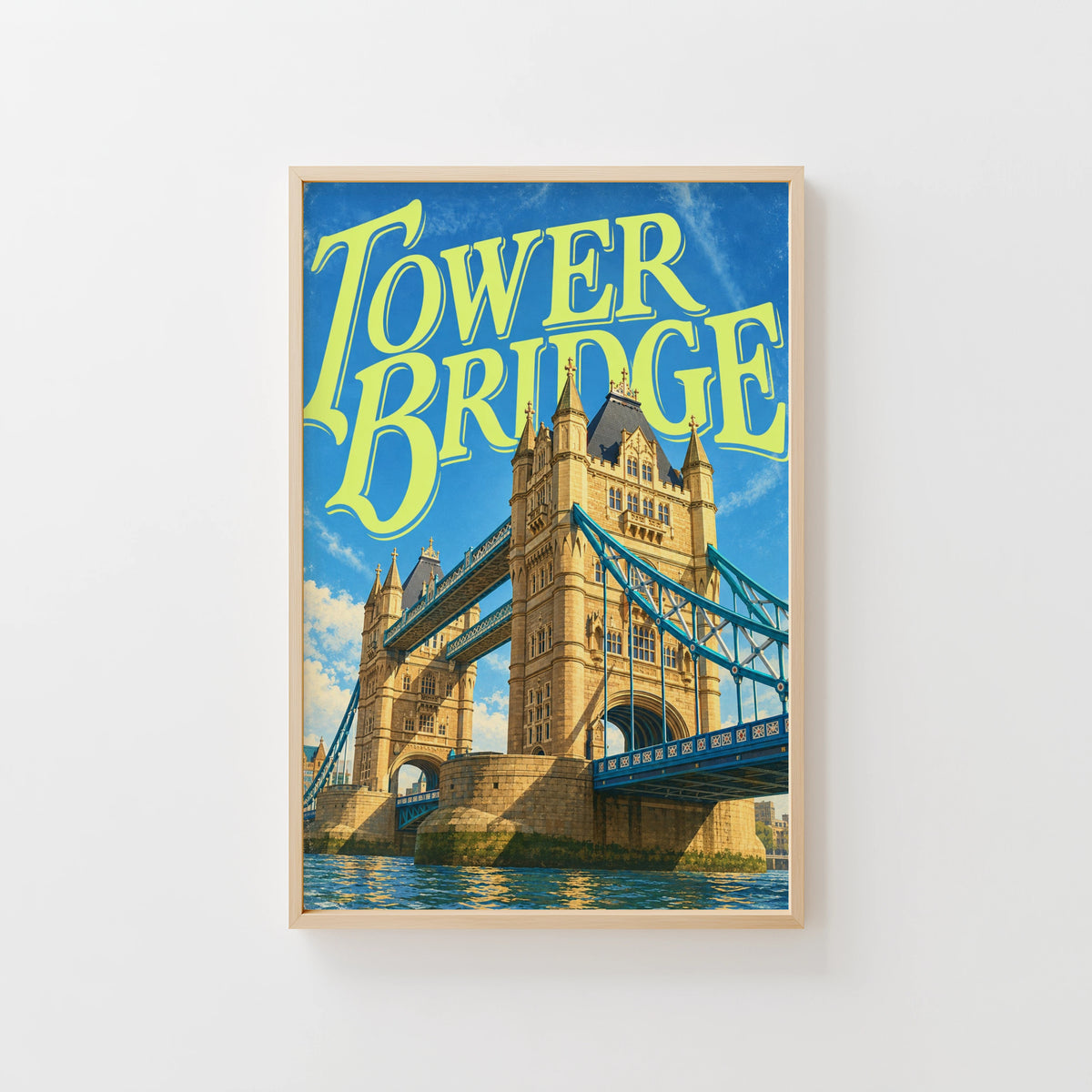 Vintage Tower Bridge London Poster, England Wall Art Print