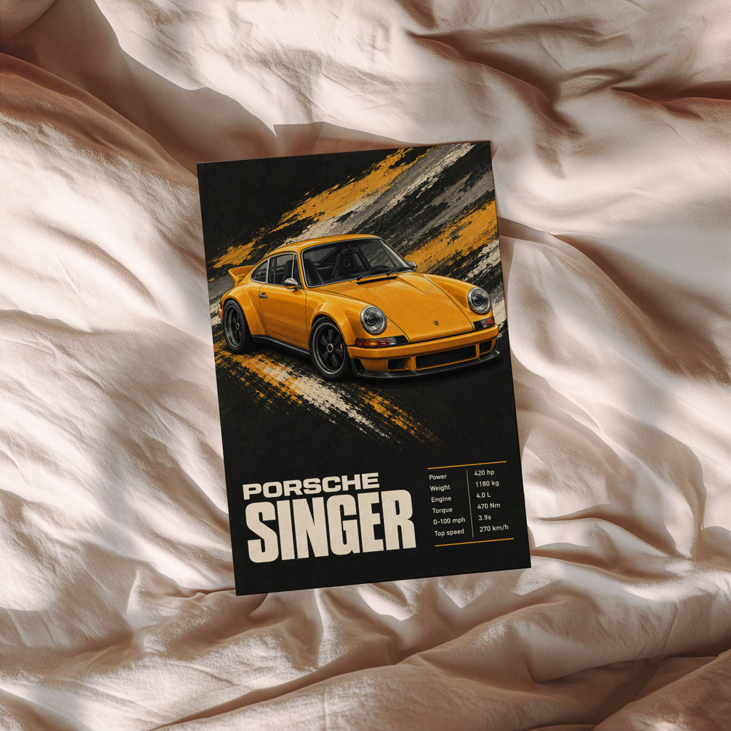 Vintage Porsche Singer Print, Car Wall Art