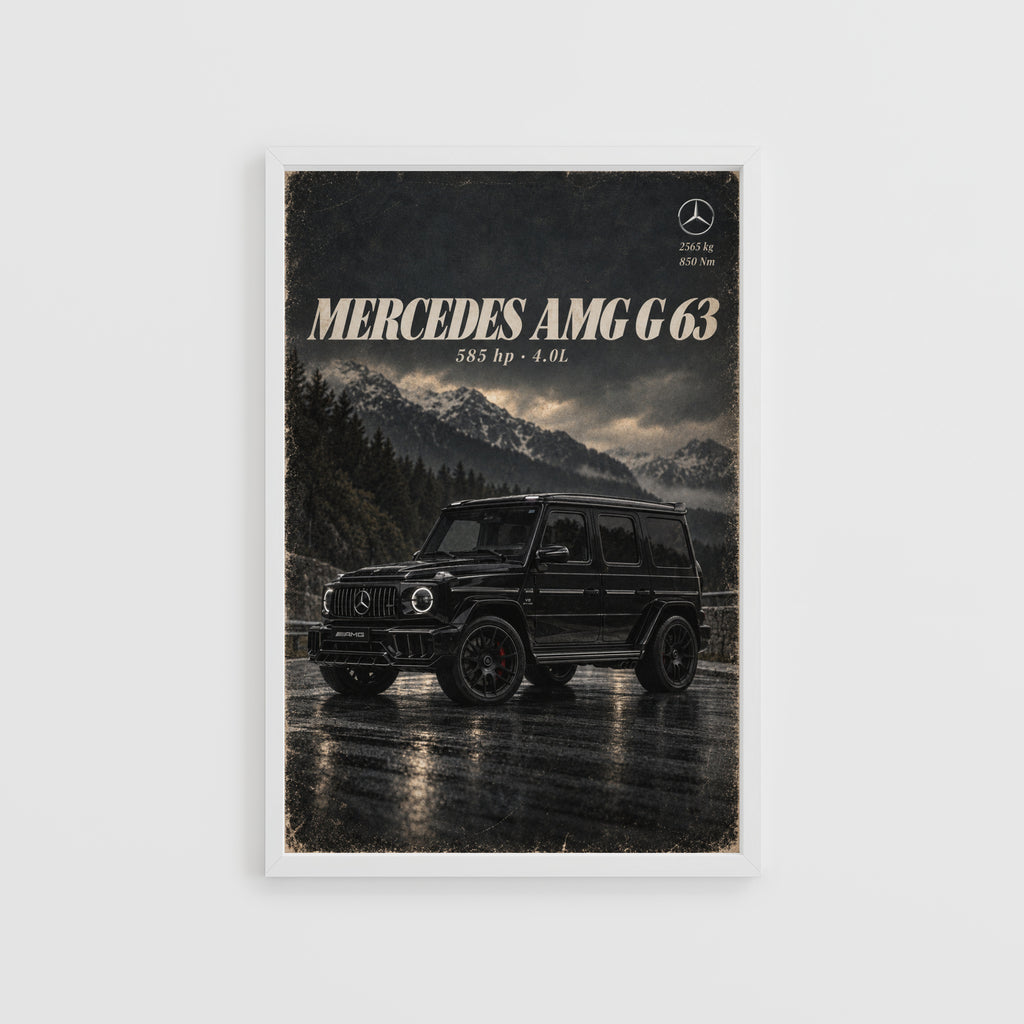 Vintage Mercedes G63 Print, SUV Wall Art