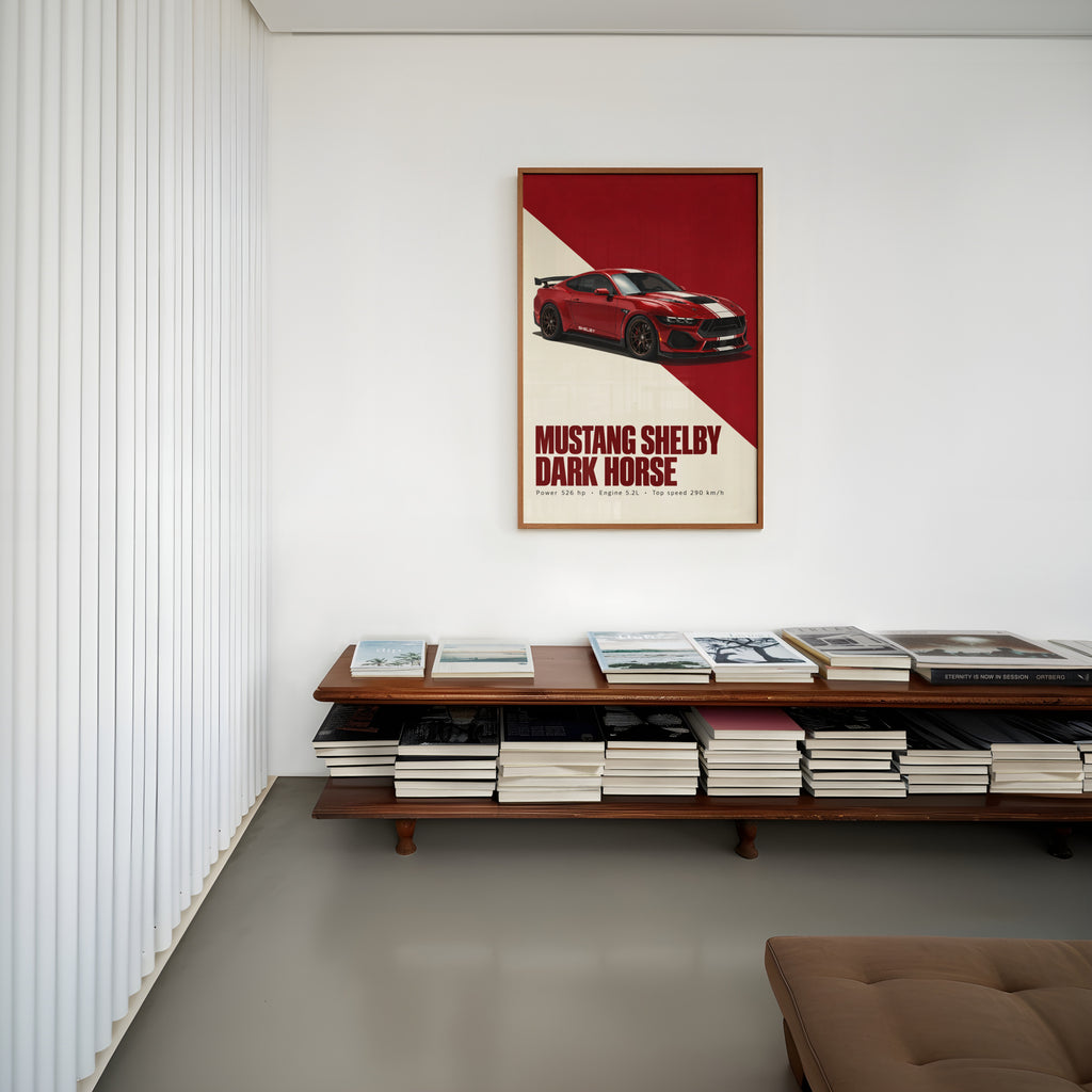 Vintage Mustang Shelby Print, Car Wall Art