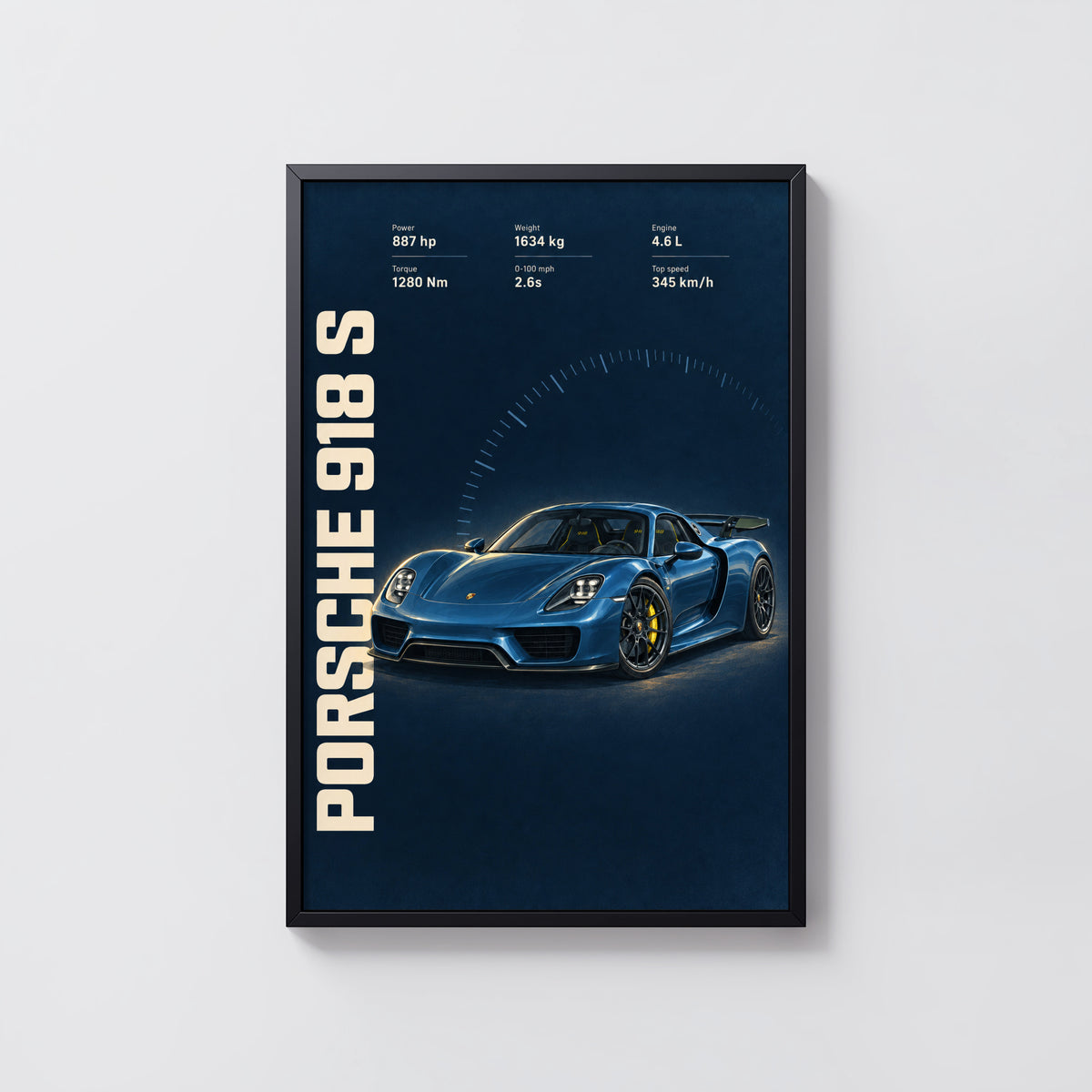 Vintage Porsche 918 S Car Print, Supercar Poster