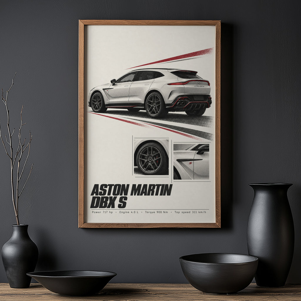 Vintage Aston Martin DBX S Print, Car Poster, Wall Art
