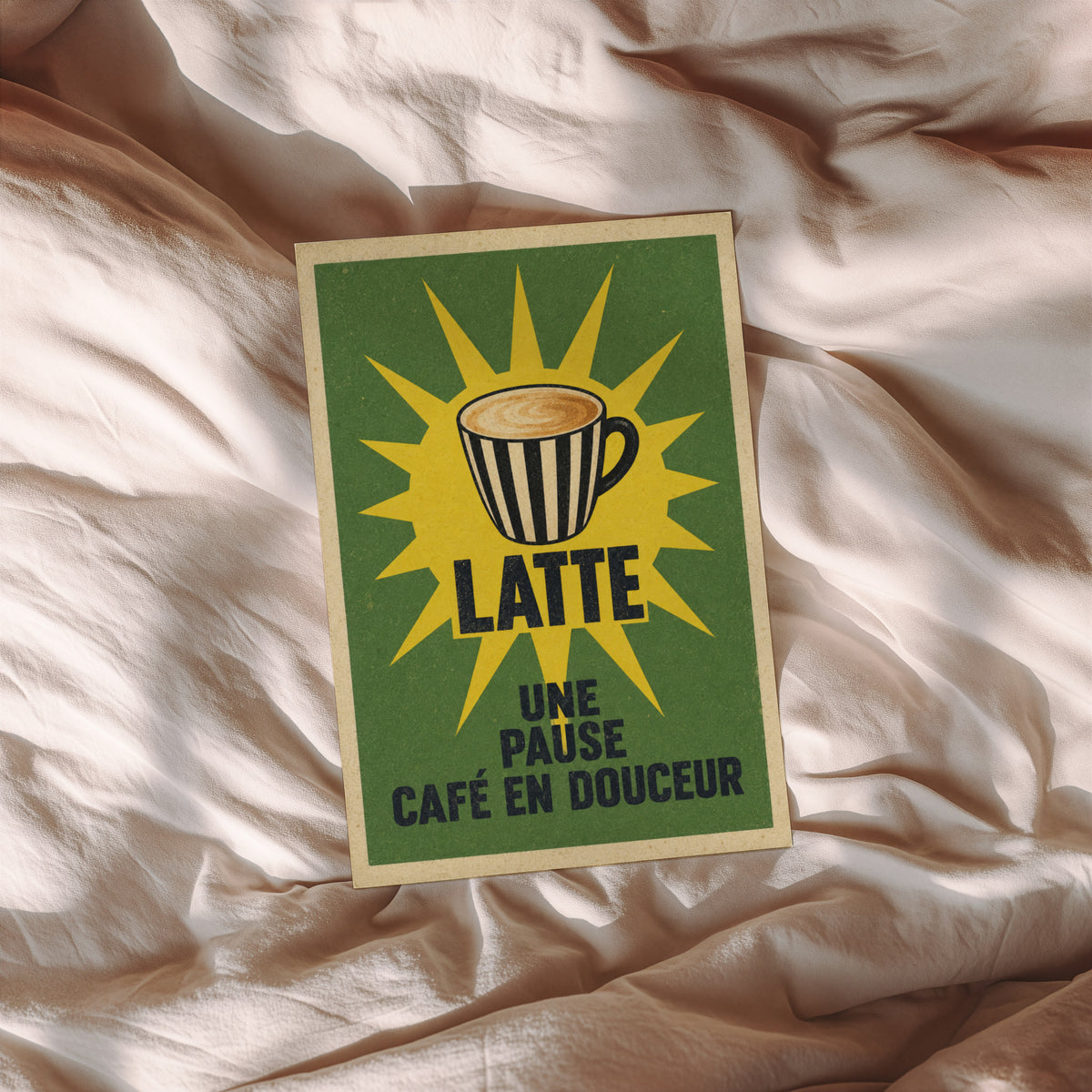 Vintage Coffee Print and Poster, Latte Kitchen Wall Art
