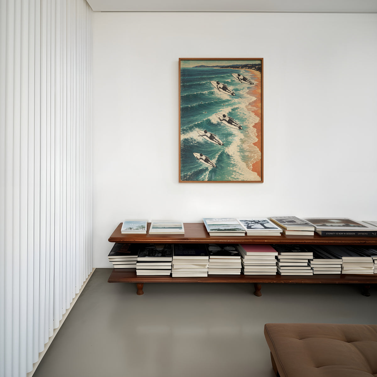 Vintage Surf Print Poster, Biarritz Beach Wall Art