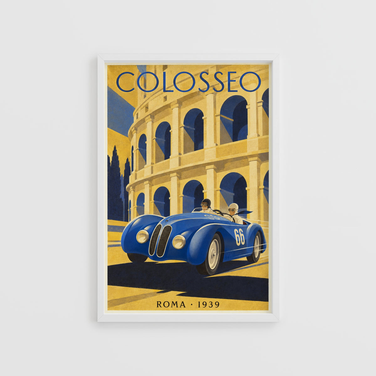 Vintage Colosseum Rome Poster, Art Deco Wall Art Print