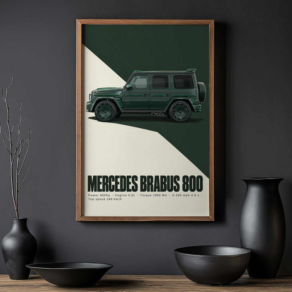 Vintage Mercedes Brabus 800 Print, Car Wall Art