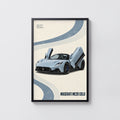 Vintage Maserati MC20 Cielo Print, Car Wall Art