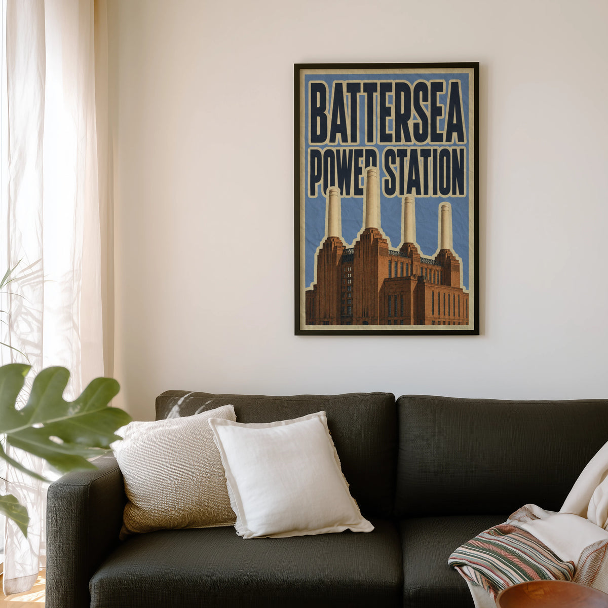 Vintage Battersea Power Station Poster, London Wall Art