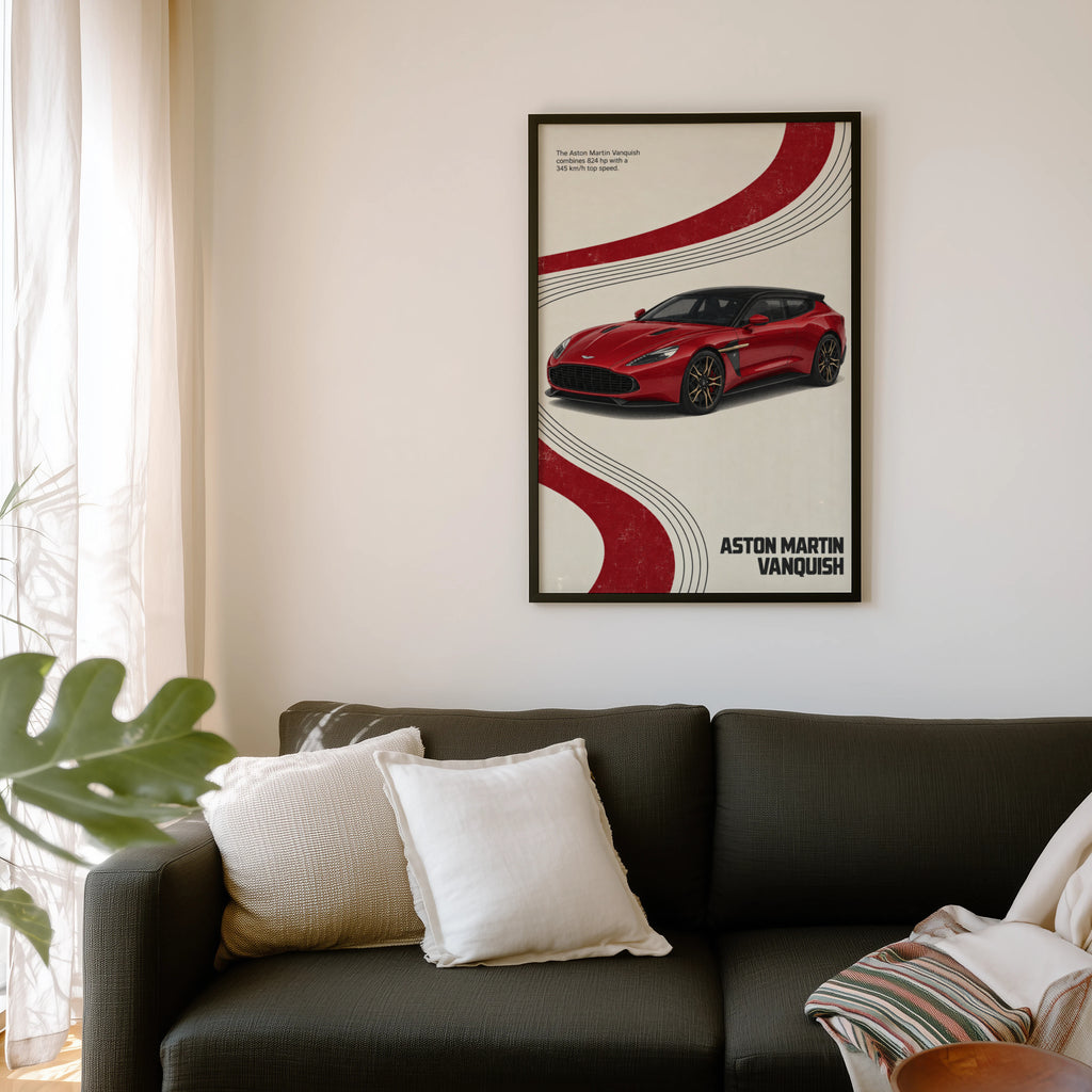 Vintage Aston Martin Vanquish Print, Car Wall Art