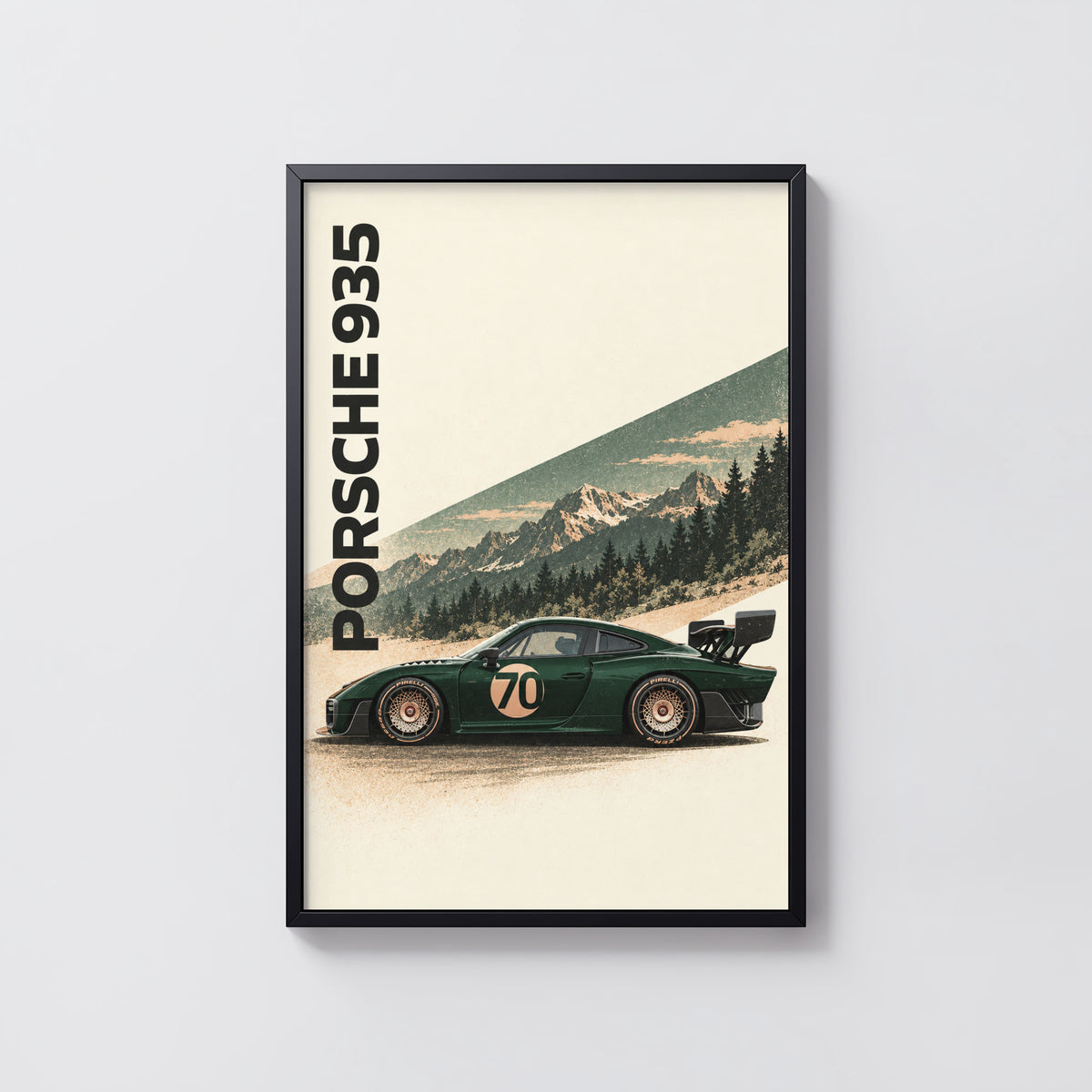 Vintage Porsche 935 Print, Racing Car Wall Art