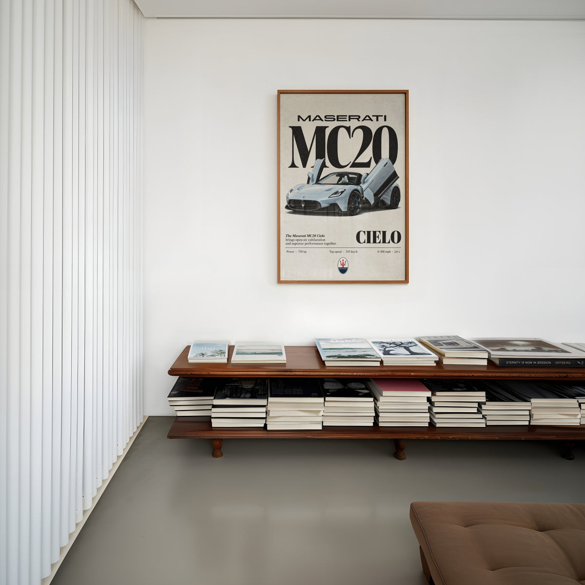 Vintage Maserati MC20 Cielo Print, Supercar Art