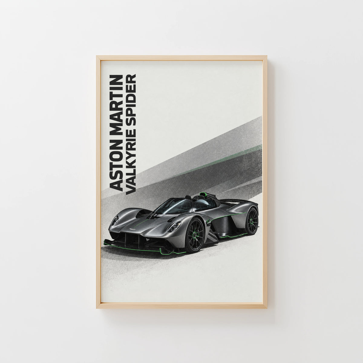 Vintage Car Print, Aston Martin Valkyrie Spider Art