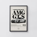 Vintage Mercedes AMG GT S Print, Car Wall Art