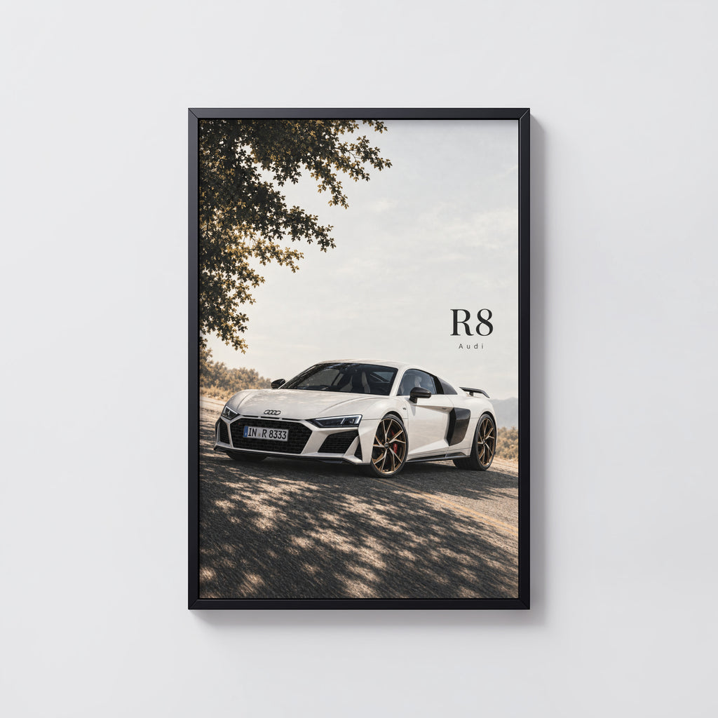 Vintage Audi R8 Car Print, Supercar Wall Art