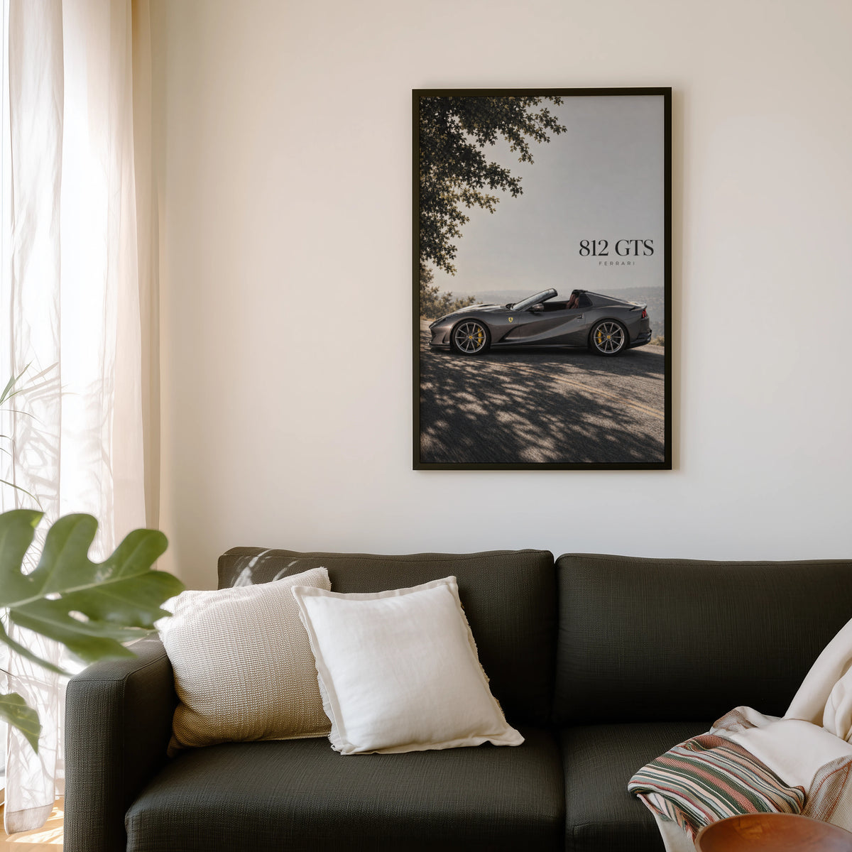 Vintage Ferrari 812 GTS Print, Supercar Wall Art