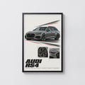 Vintage Audi RS4 Avant Print, Car Wall Art