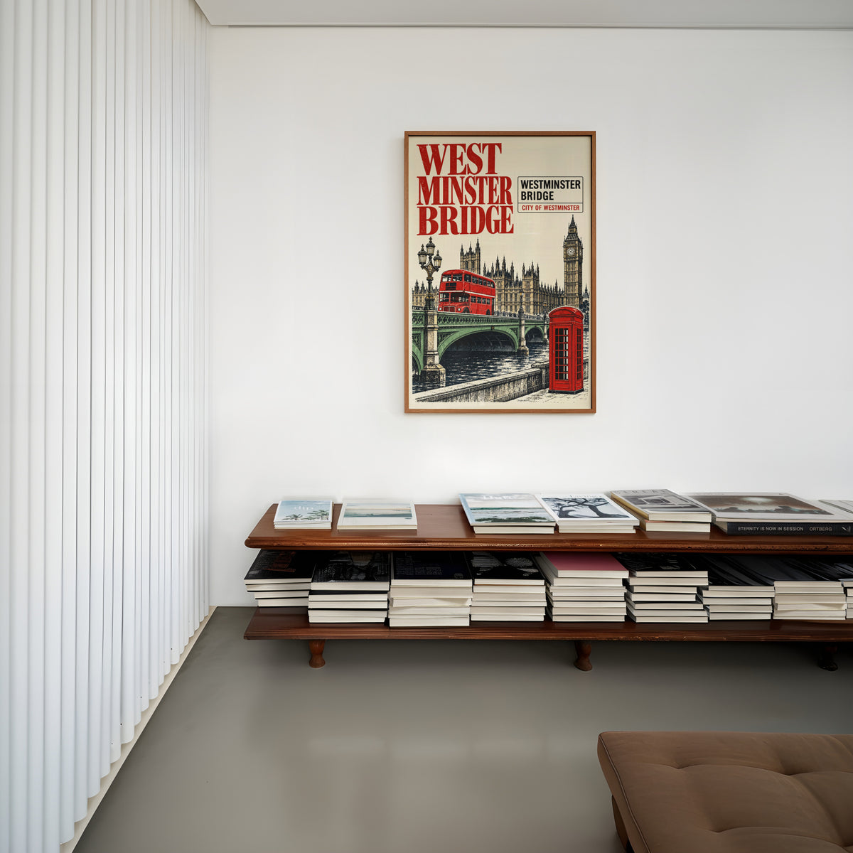 Vintage Westminster Bridge Poster, London Wall Art Print