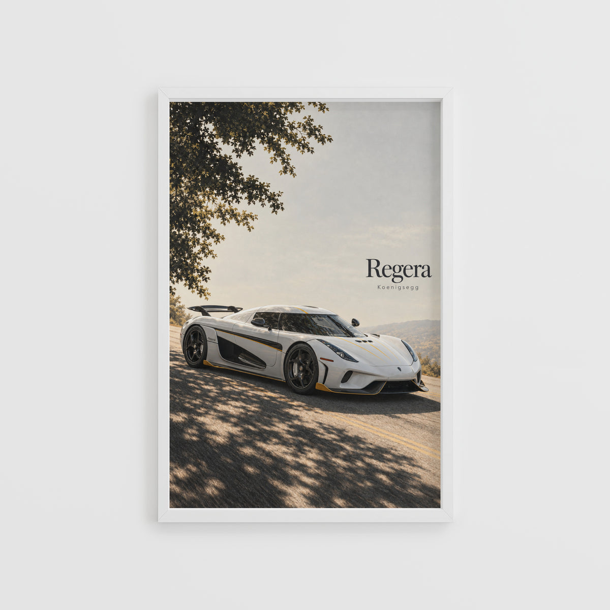 Vintage Koenigsegg Regera Print, Hypercar Wall Art