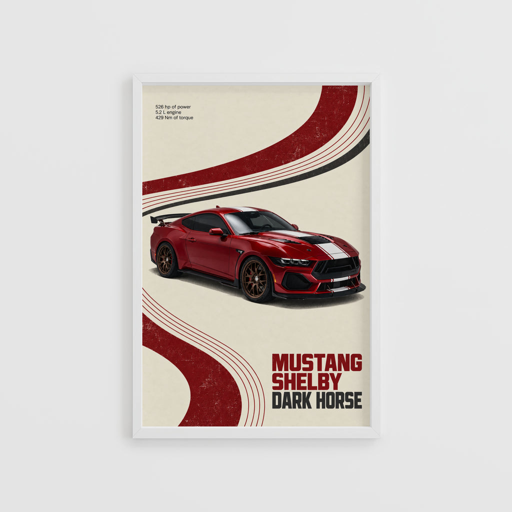 Vintage Mustang Shelby Dark Horse Print