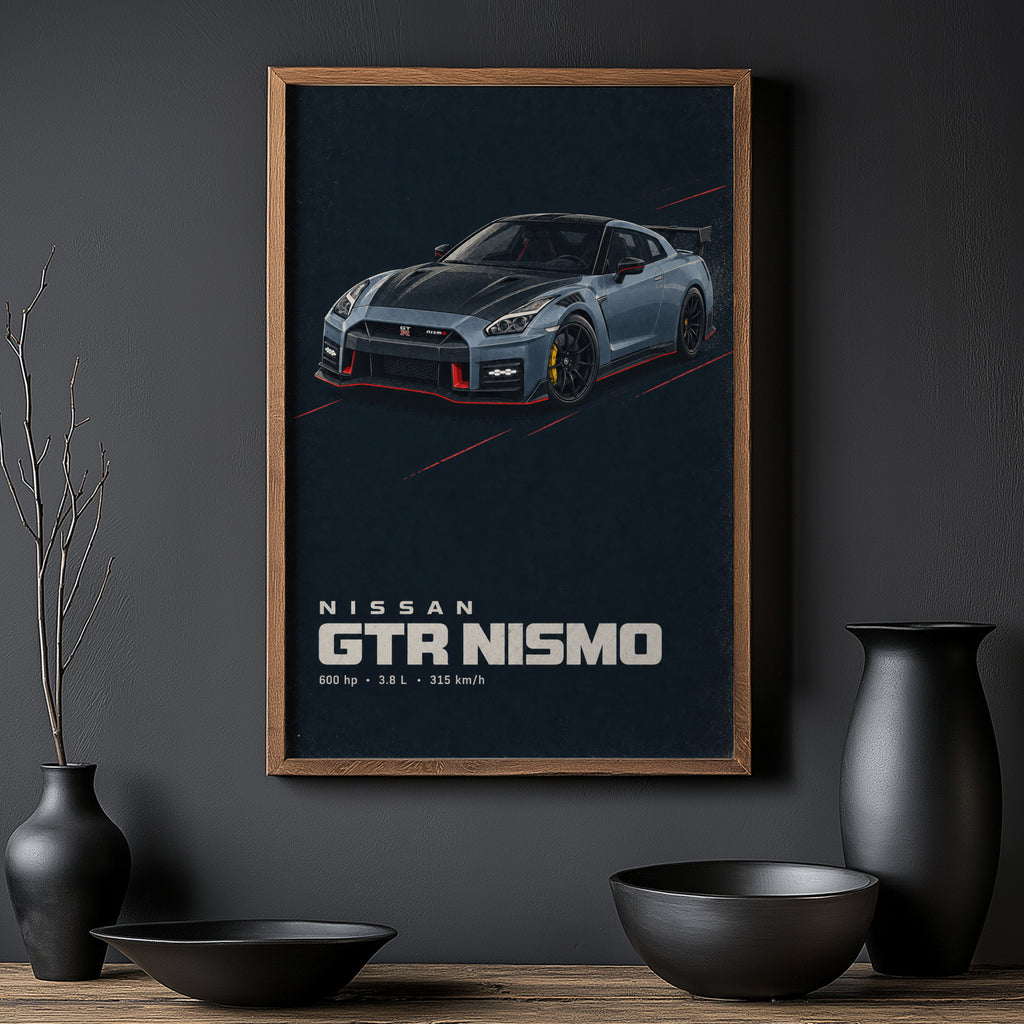 Vintage Nissan GTR Nismo Print, Car Wall Art