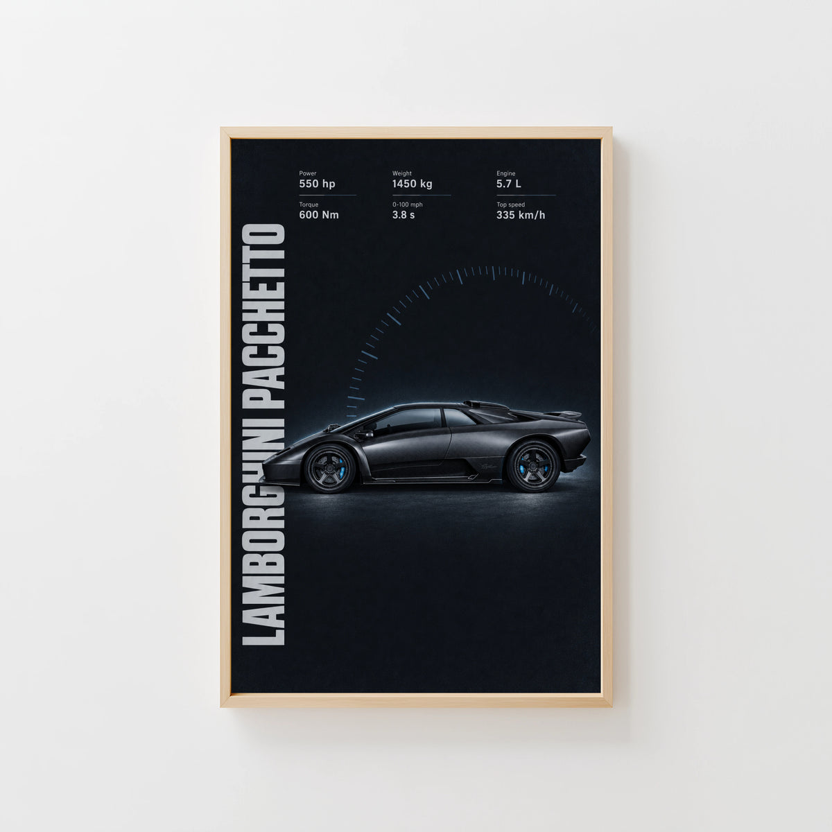 Vintage Lamborghini Print, Supercar Wall Art