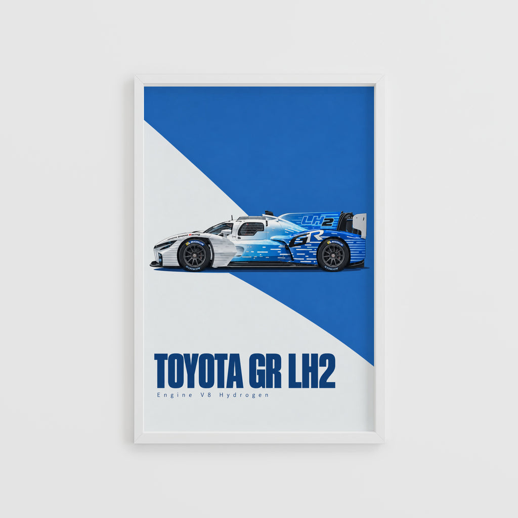 Vintage Toyota GR LH2 Print, Hydrogen Race Car
