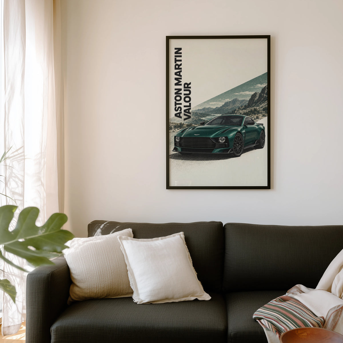 Vintage Aston Martin Valour Print, Green Car Art