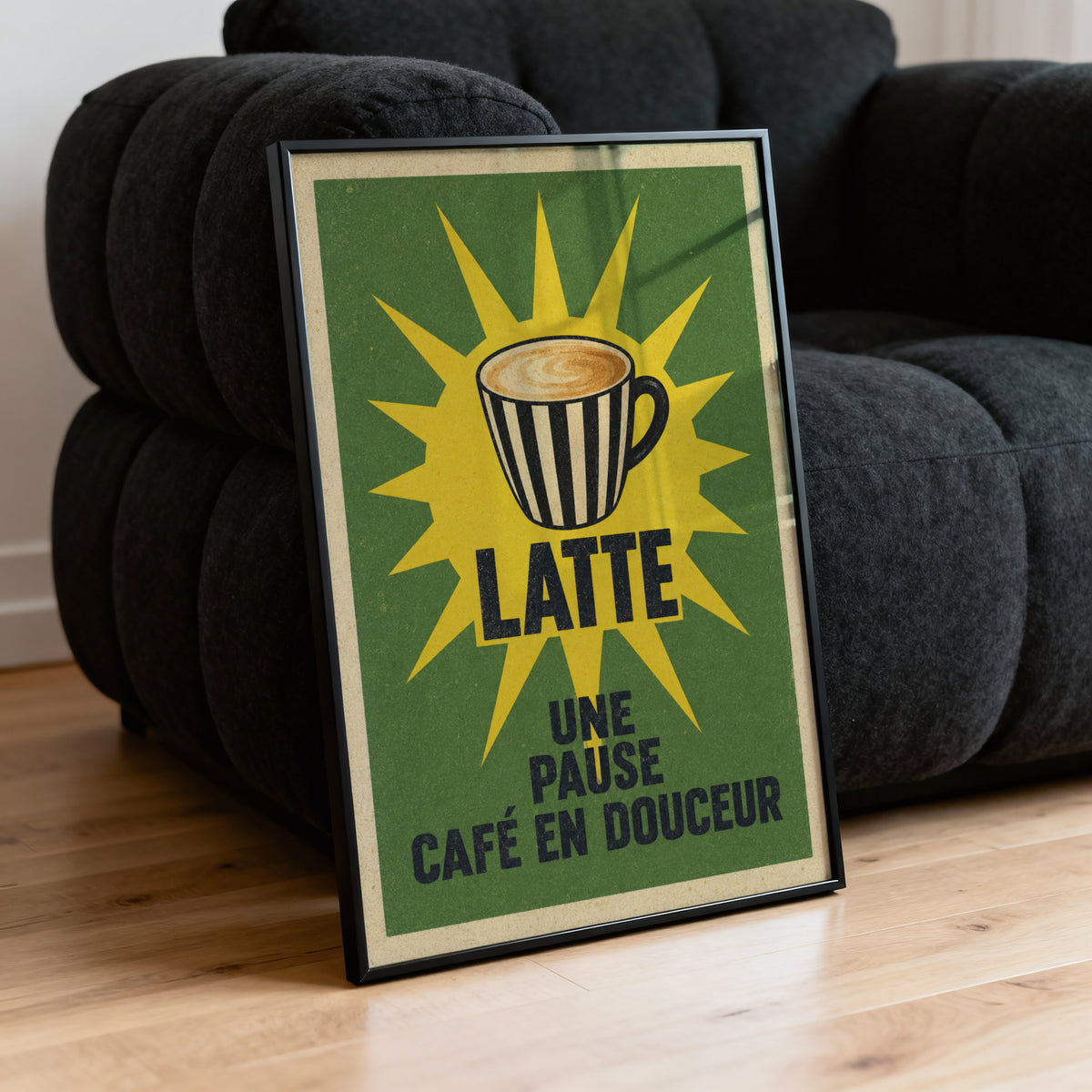 Vintage Coffee Print and Poster, Latte Kitchen Wall Art