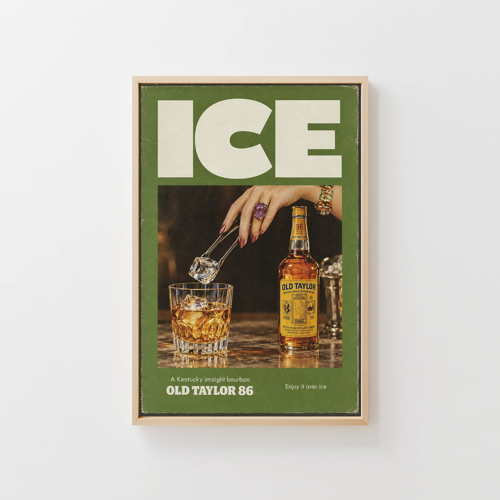 Vintage Bourbon Poster, Whiskey Wall Art, Bar Print