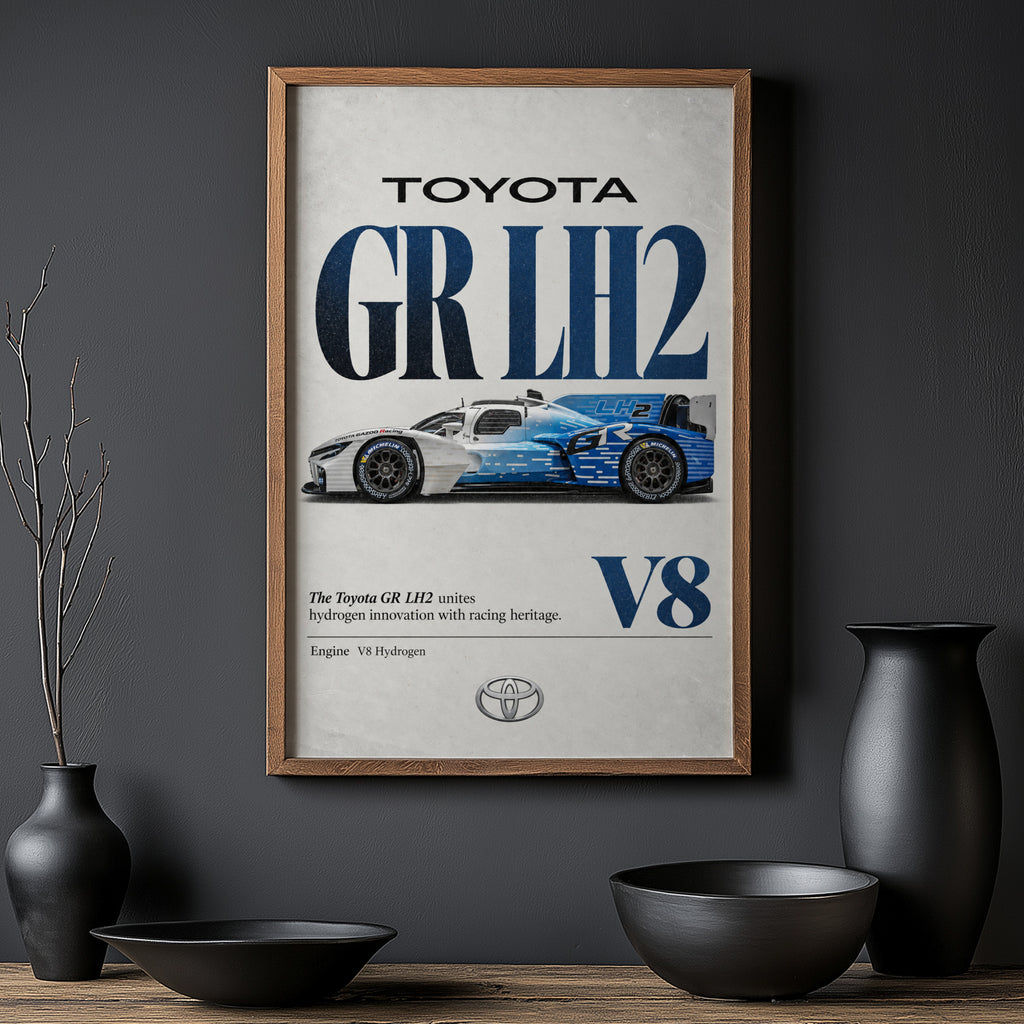 Vintage Toyota GR LH2 Print, Hydrogen Race Car
