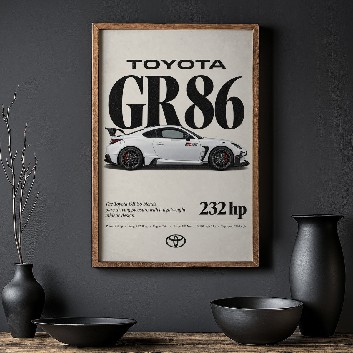Vintage Toyota GR86 Print, Car Poster, Wall Art